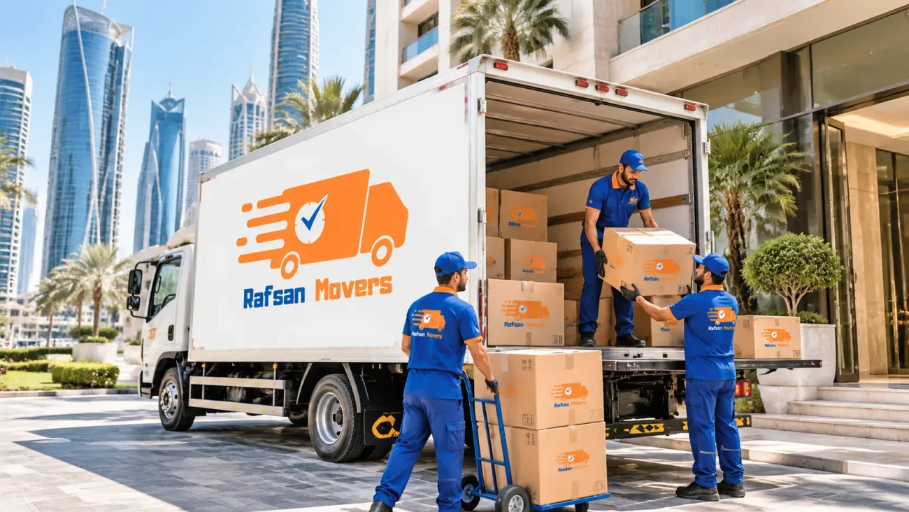 Branded movers loading a city truck with professional packing, safe furniture handling, and reliable relocation services for urban homes and offices.